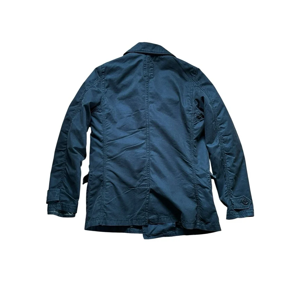 Relwen Mens Peacoat Sherpa Lined Anchor Button Coat, Size Medium